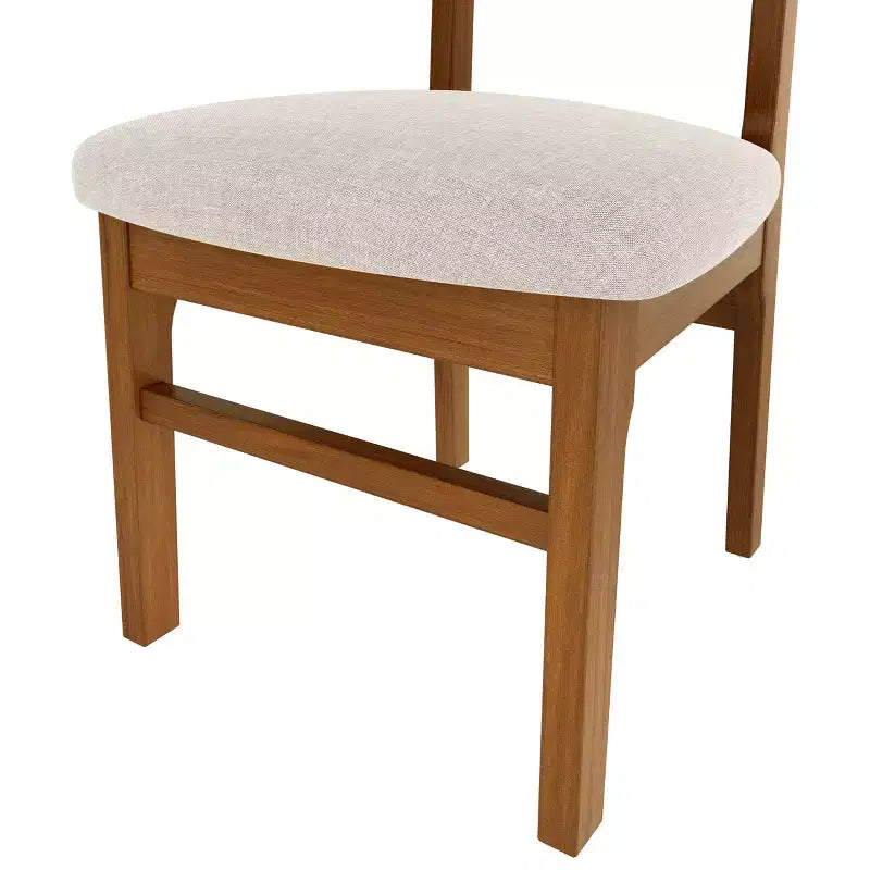 GDFStudio Peterson Chaises de salle à manger rembourrées (lot de 4) avec cadre robuste en bois d'hévéa