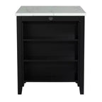 Ensemble de salle à manger GDFStudio Oscar de 3 pièces en bois laqué de style transitionnel avec étagères de rangement et ports USB, tabourets rembourrés en tissu bouclé
