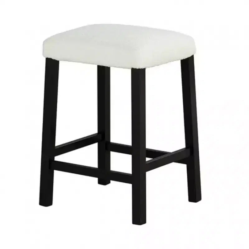 Ensemble de salle à manger GDFStudio Oscar de 3 pièces en bois laqué de style transitionnel avec étagères de rangement et ports USB, tabourets rembourrés en tissu bouclé