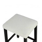 Ensemble de salle à manger GDFStudio Oscar de 3 pièces en bois laqué de style transitionnel avec étagères de rangement et ports USB, tabourets rembourrés en tissu bouclé