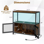 Meuble bar à café Costway avec lumières LED, buffet industriel avec station de charge