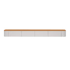 Meuble TV flottant contemporain en bois blanc avec tiroirs