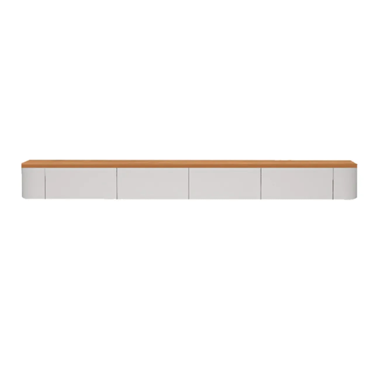 Meuble TV flottant contemporain en bois blanc avec tiroirs