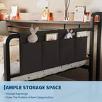 Coolmee Lit de repos double avec lit gigogne, tête de lit de rangement + station de recharge et sacs de rangement supplémentaires, lit-canapé robuste pour salon ou chambre d'amis