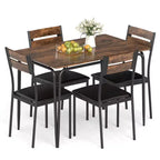 Ensemble table à manger 5 pièces Costway, table de cuisine et 4 chaises sans accoudoirs avec assise rembourrée