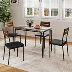 Ensemble table à manger 5 pièces Costway, table de cuisine et 4 chaises sans accoudoirs avec assise rembourrée
