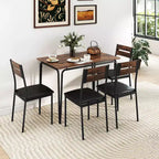 Ensemble table à manger 5 pièces Costway, table de cuisine et 4 chaises sans accoudoirs avec assise rembourrée