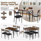 Ensemble table à manger 5 pièces Costway, table de cuisine et 4 chaises sans accoudoirs avec assise rembourrée