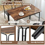 Ensemble table à manger 5 pièces Costway, table de cuisine et 4 chaises sans accoudoirs avec assise rembourrée