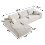 Canapé sectionnel moderne en forme de L 107 avec méridienne, canapé modulaire profond pour salon, chambre, salle familiale-Panipeachy