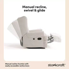 Fauteuil inclinable planeur rembourré à dossier haut Storkcraft Serenity avec port USB