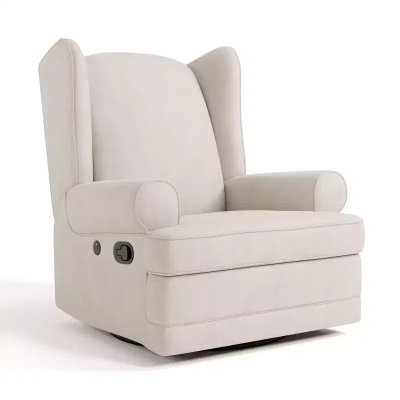 Storkcraft Serenity Wingback Upholstered Recliner Glider with USB Charging