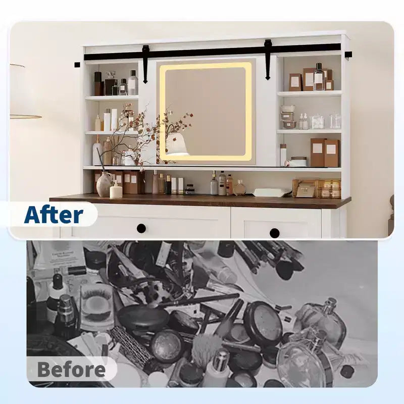 Coiffeuse moderne, 3 tiroirs, meuble de rangement, tabouret de rangement, étagères, pour la maison, le salon