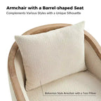 Fauteuil en rotin et bois massif Gordon Farmhouse avec bordure en bois massif, lot de 2 | ART OF LIVING DESIGNS-IVORY