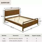 Lit plateforme en bois Roundhill Furniture Eldren, finition noyer