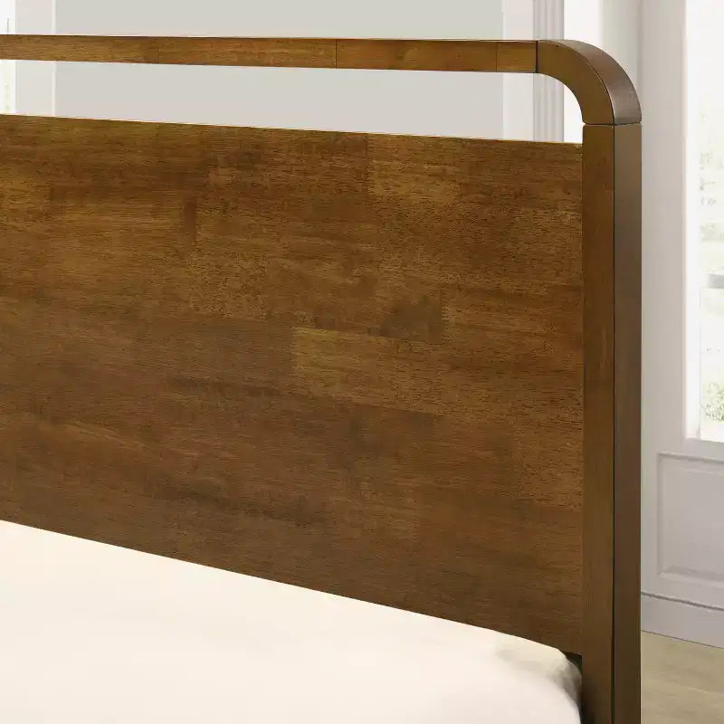 Lit plateforme en bois Roundhill Furniture Eldren, finition noyer