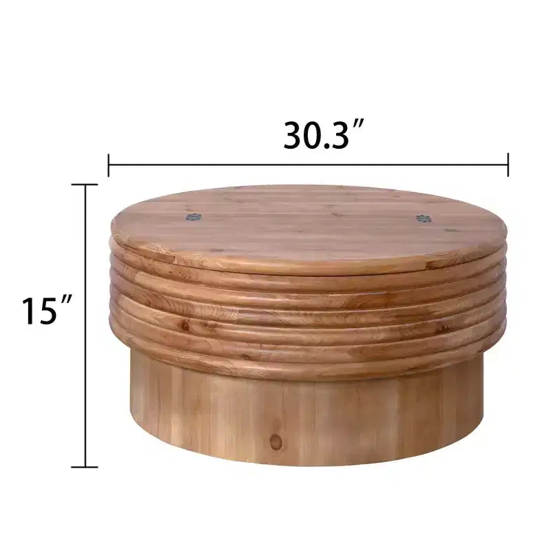 Table basse relevable ronde GDFStudio Ellington avec rangement intégré