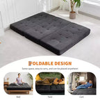 Matelas pliable en mousse 75x54,3 6 à trois volets, matelas d'appoint de sol pour canapé-lit en velours côtelé capitonné, portable et de soutien pour la maison et le camping
