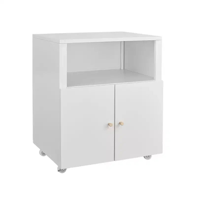 Meuble d'imprimante métallique mobile robuste avec 2 portes et étagère de rangement, support d'imprimante sous le bureau, meuble de classement roulant pour bureau à domicile, garage, atelier