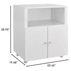 Meuble d'imprimante métallique mobile robuste avec 2 portes et étagère de rangement, support d'imprimante sous le bureau, meuble de classement roulant pour bureau à domicile, garage, atelier