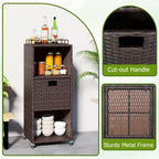 Meuble de rangement extérieur Costway avec étagères et tiroir amovible pour porche marron/noir/gris mélangé