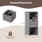 Meuble de rangement extérieur Costway avec étagères et tiroir amovible pour porche marron/noir/gris mélangé