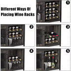 Meuble de Bar à Café et à Vins avec Porte-Bouteilles Amovible, Support à Verres, Tiroir et Porte en Maille, Buffet de Rangement pour Salle à Manger, Cuisine