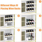 Meuble de Bar à Café et à Vins avec Porte-Bouteilles Amovible, Support à Verres, Tiroir et Porte en Maille, Buffet de Rangement pour Salle à Manger, Cuisine