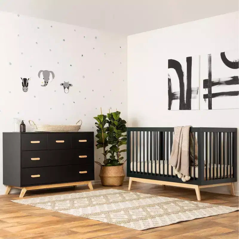 Commode à 5 tiroirs pour chambre d'enfant Soho (noire)