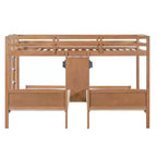 Lit superposé Whisen double/double et double avec bureau intégré et étagères de rangement, lampe de lecture, conception 3 lits en 1