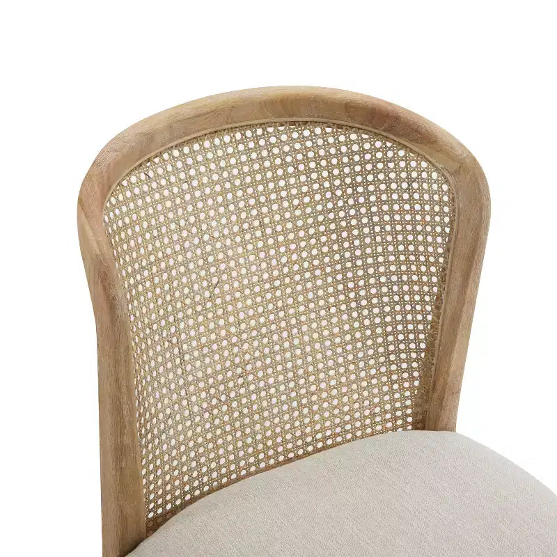 Ensemble de salle à manger extensible 7 pièces Christopher Knight Home Thaddea en bois d'hévéa avec chaises rembourrées en tissu et rotin
