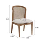 Ensemble de salle à manger extensible 7 pièces Christopher Knight Home Thaddea en bois d'hévéa avec chaises rembourrées en tissu et rotin