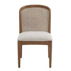 Ensemble de salle à manger extensible 7 pièces Christopher Knight Home Thaddea en bois d'hévéa avec chaises rembourrées en tissu et rotin