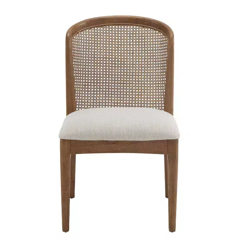 Ensemble de salle à manger extensible 7 pièces Christopher Knight Home Thaddea en bois d'hévéa avec chaises rembourrées en tissu et rotin