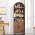 GDFStudio Shamus Arched Bookshelf with 2 Doors and Adjustable Shelves