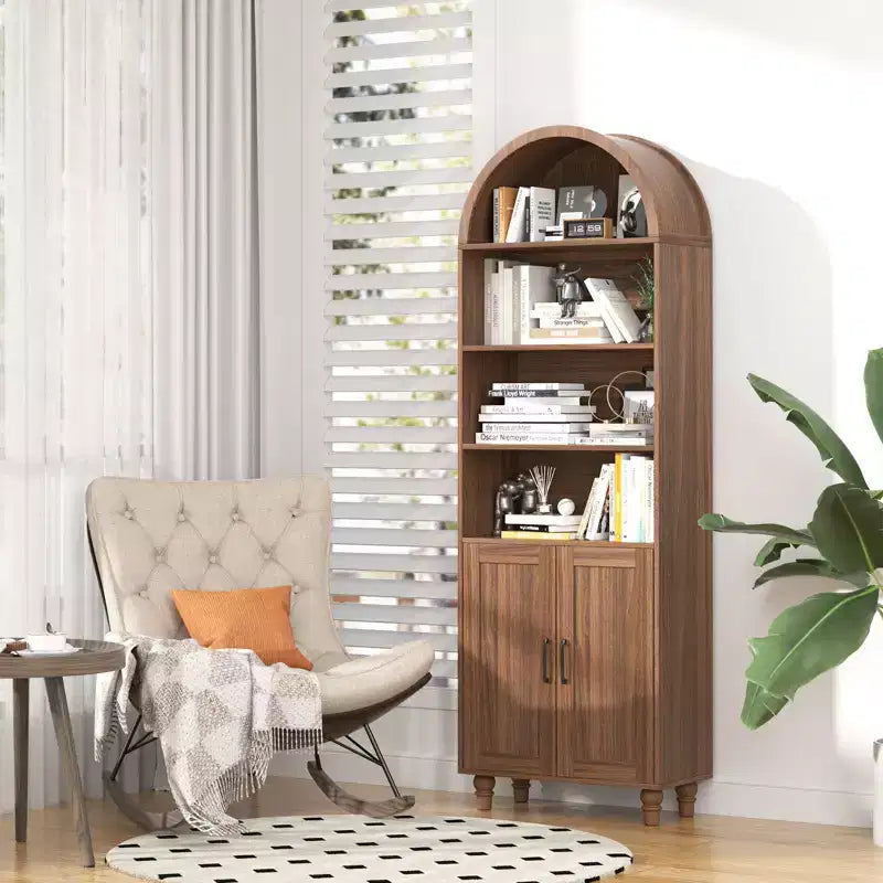 Étagère GDFStudio Shamus arquée avec 2 portes et étagères réglables