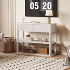 COZONY Console de 88 cm de haut avec 2 tiroirs, table de canapé étroite à 3 niveaux pour couloir et salon