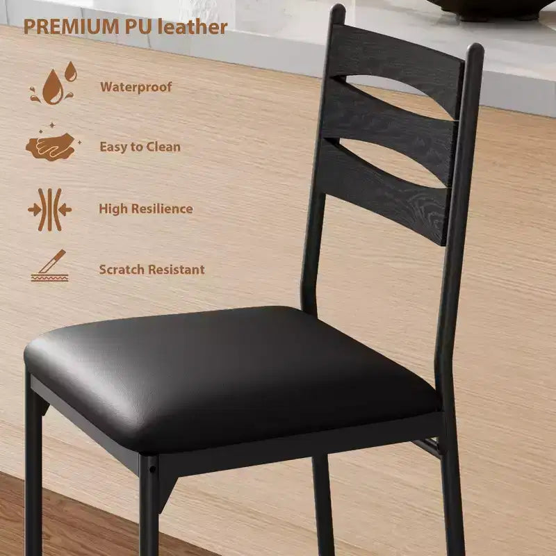 Lot de 2/4 tabourets de bar, chaises de bar hauteur comptoir avec dossier et coussin épais, tabourets rembourrés en cuir PU avec cadre en métal pour cuisine, salle à manger