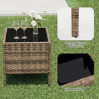 Ensemble de mobilier de patio 3 pièces COZONY avec 2 chaises en rotin et 1 table basse en verre, ensemble de conversation extérieur pour balcon, jardin, sièges de piscine