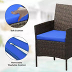 Ensemble de mobilier de patio 3 pièces COZONY avec 2 chaises en rotin et 1 table basse en verre, ensemble de conversation extérieur pour balcon, jardin, sièges de piscine