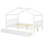 Lit de maison en bois moderne pleine grandeur Luxystar avec 2 tiroirs et têtes de lit