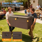 Grand coffre de rangement de 568 litres en résine – Conteneur de rangement extérieur étanche et résistant aux intempéries – Couvercle verrouillable, robuste