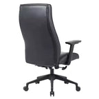 Chaise de bureau de direction Maxwell à dossier haut et revêtement en cuir PU, hauteur et accoudoirs réglables, mécanisme synchrone et pivotant à 360°, chaise de bureau ergonomique