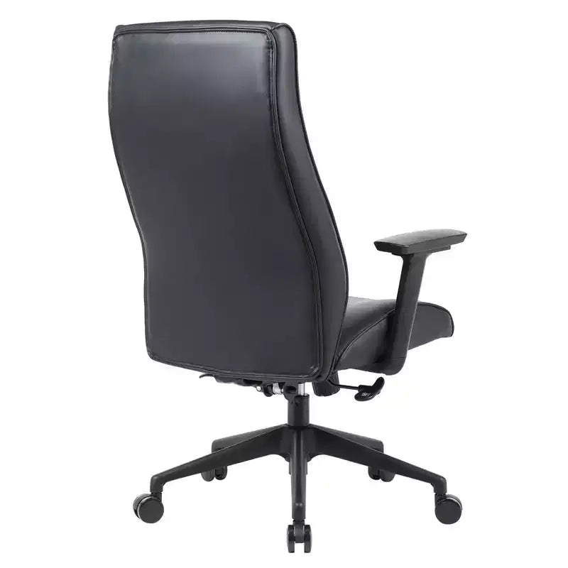 Chaise de bureau de direction Maxwell à dossier haut et revêtement en cuir PU, hauteur et accoudoirs réglables, mécanisme synchrone et pivotant à 360°, chaise de bureau ergonomique