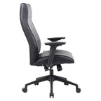 Chaise de bureau de direction Maxwell à dossier haut et revêtement en cuir PU, hauteur et accoudoirs réglables, mécanisme synchrone et pivotant à 360°, chaise de bureau ergonomique