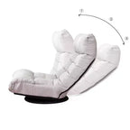 Fauteuil de sol pivotant FurnitureR avec pouf, chaise longue inclinable réglable avec repose-pieds, chaise de méditation et de jeu pour salon ou chambre à coucher