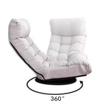 Fauteuil de sol pivotant FurnitureR avec pouf, chaise longue inclinable réglable avec repose-pieds, chaise de méditation et de jeu pour salon ou chambre à coucher