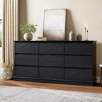 Commode 9/12 tiroirs pour chambre à coucher, commode à tiroirs profonds, grande commode pour placard avec plateau large, commode en bois