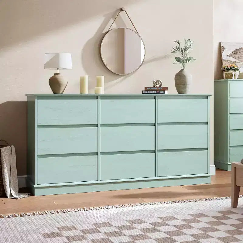 Commode 9/12 tiroirs pour chambre à coucher, commode à tiroirs profonds, grande commode pour placard avec plateau large, commode en bois
