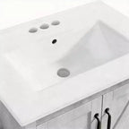 Meuble sous-vasque moderne de 24/30 pouces avec évier en céramique, 2 portes, 1 tiroir, meuble de salle de bain autoportant au design contemporain pour vos salles de bain